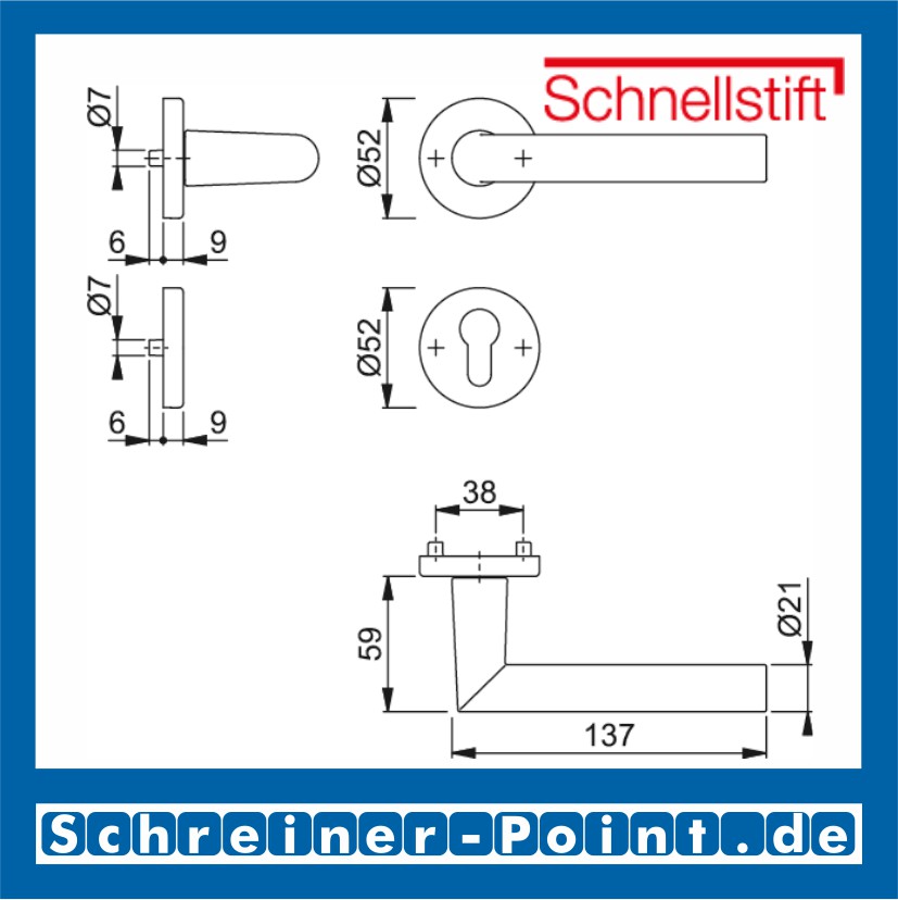 Hoppe Amsterdam Aluminium Rosettengarnitur F1 Natur 1400/42KV/42KVS, 3389293, 1773603, 3389314, 1773654, 3389322, 1773671, 3390454